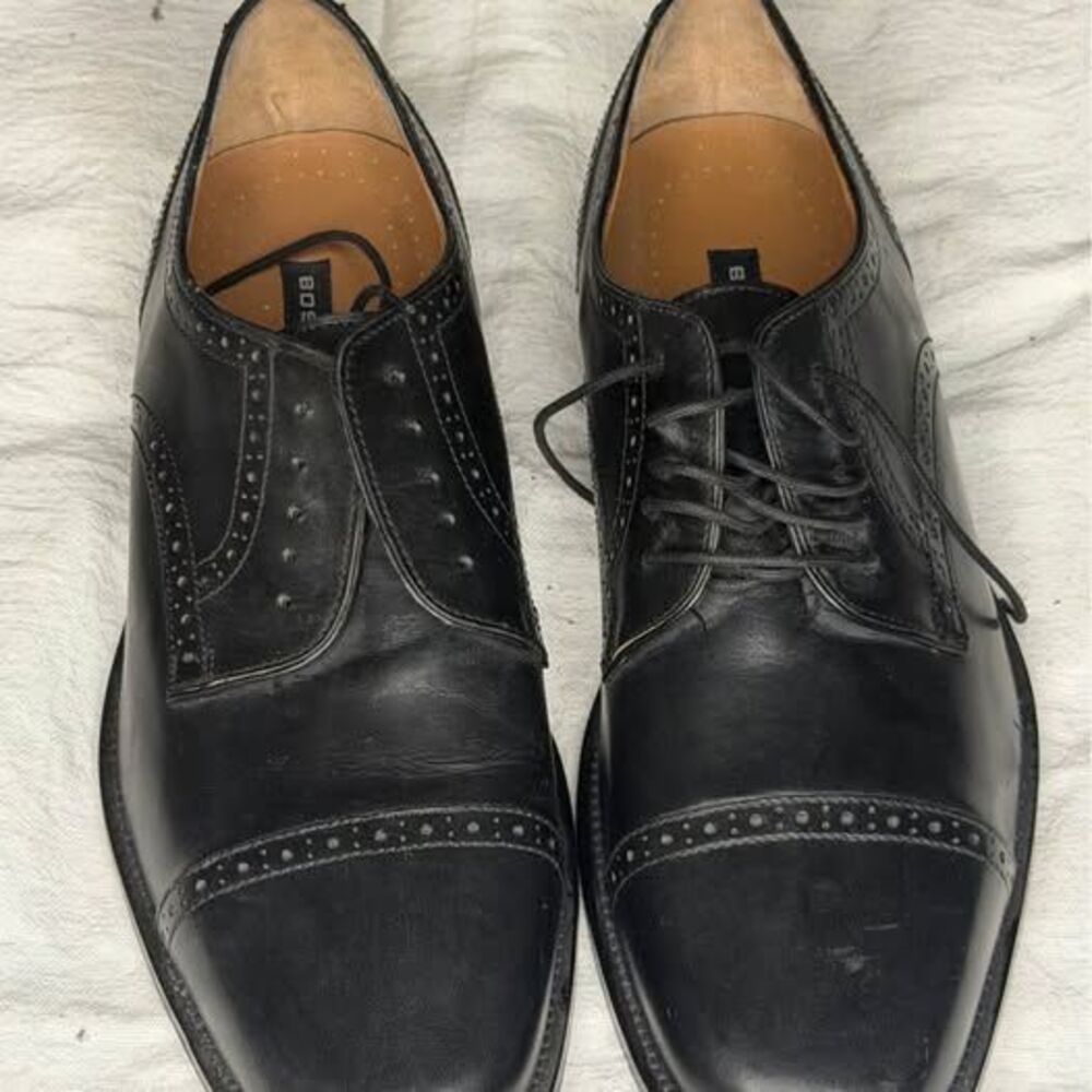 Bostonian black leather dress shoes oxfords
